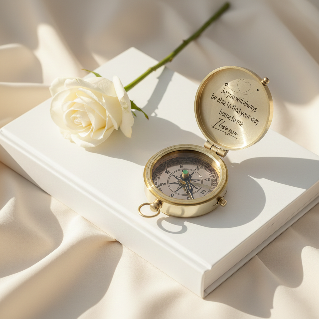 Personalised Engraved Brass Compass – Meaningful Keepsake Gift