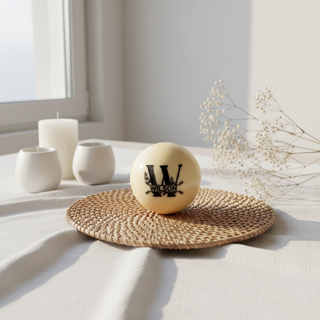 Personalized Cue Ball with Custom Name Engraving | Monogram Pool Ball Gift | Billiards Gift for Him