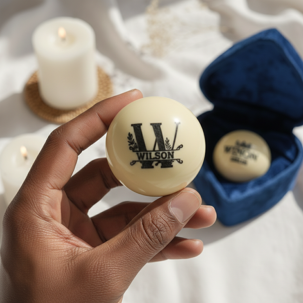 Personalized Cue Ball with Custom Name Engraving | Monogram Pool Ball Gift | Billiards Gift for Him